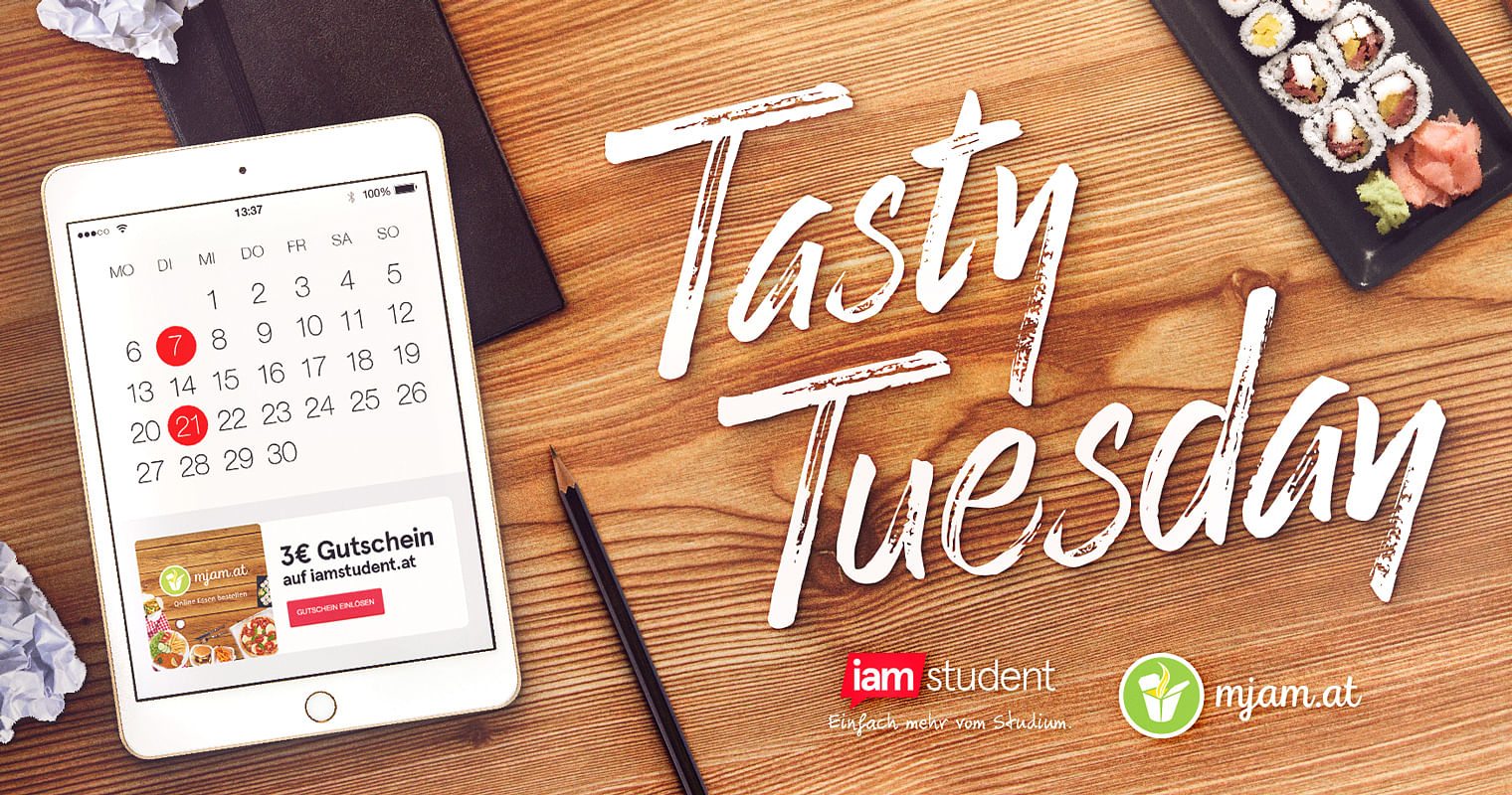 Tasty Tuesday am 21. Juni: Die Uni schlemmt mit Mjam und iamstudent!