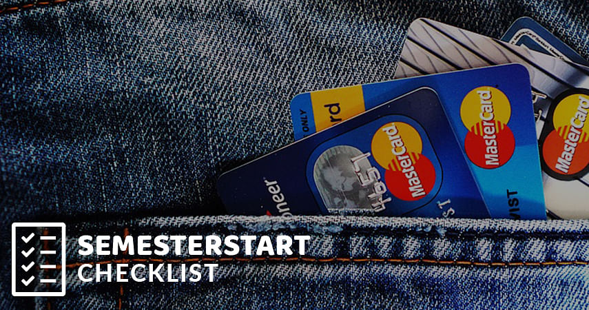 Semesterstart-Checkliste by iamstudent: Versicherungen und Finanzen.