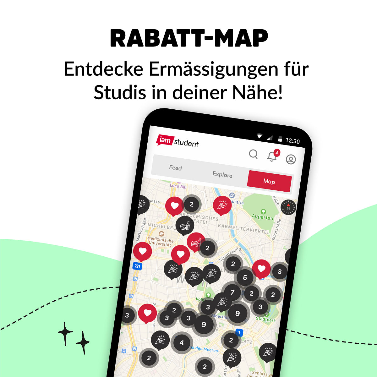iamstudent app rabatt map