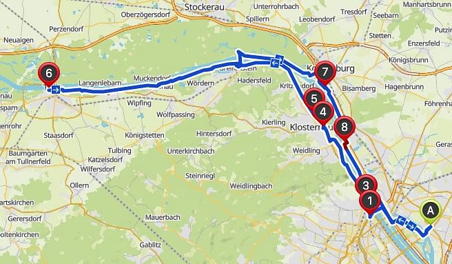 Route Wien - Tulln