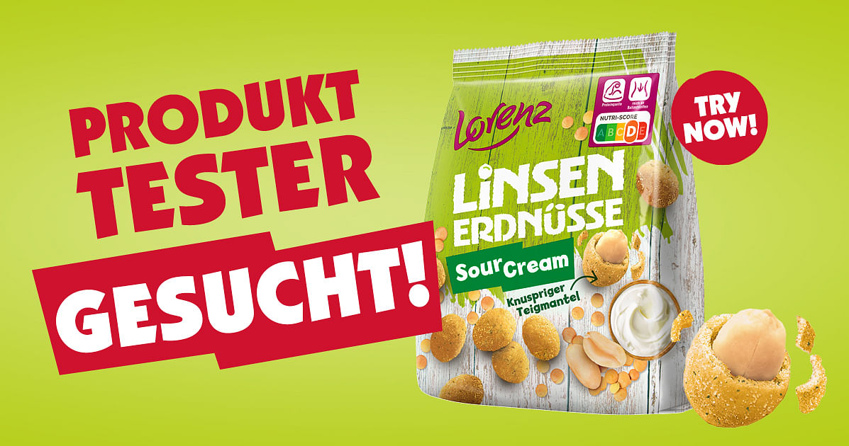 Jetzt mitmachen: Werde Produkttester:in des neuen Lorenz-Snacks!