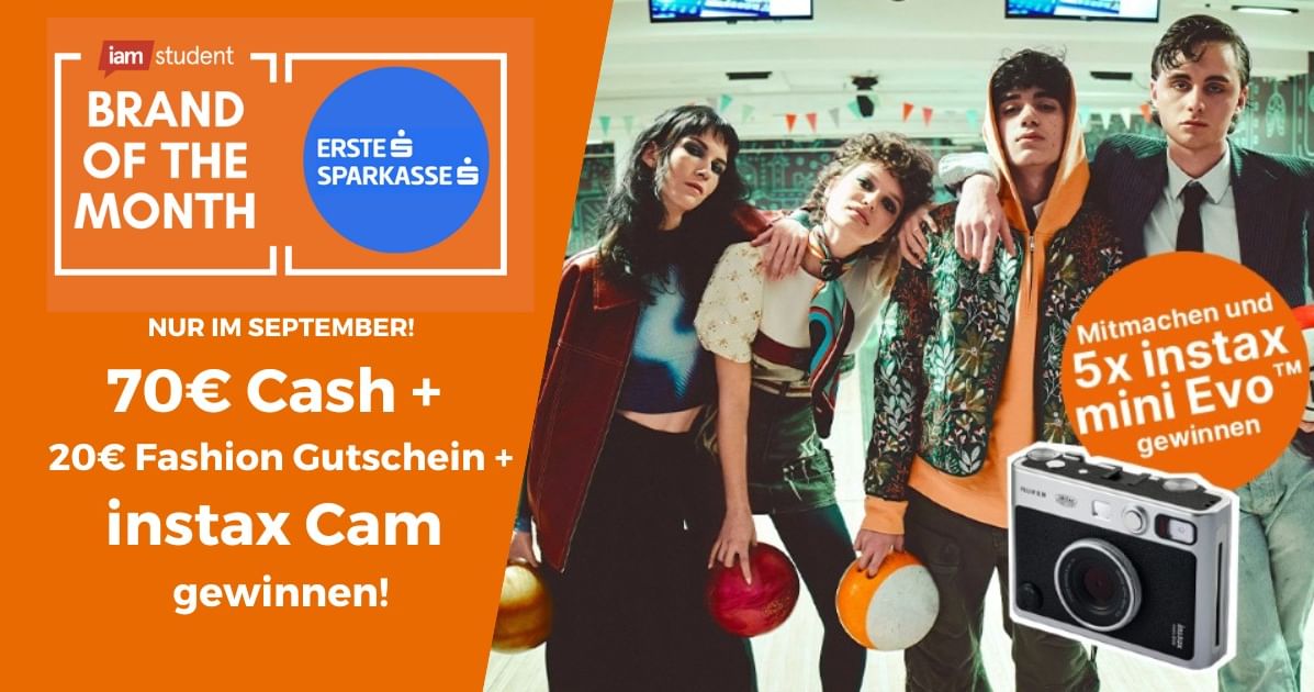 Erste Bank und Sparkasse: Mindestens 90€ Bonus & Sofortbildkamera-Gewinn bei unserer Brand of the Month!